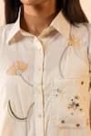 Buy_OurDve_Beige Cotton Embroidery Collared Apricot Floral Shirt _Online_at_Aza_Fashions