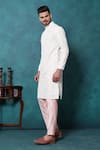 Millionaire_Off White Embroidery Lucknowi Work Kurta Set _Online_at_Aza_Fashions