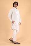 Buy_Millionaire_Off White Embroidery Lucknowi Work Kurta Set _Online_at_Aza_Fashions