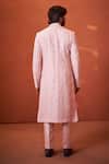 Shop_Millionaire_Pink Organza, Tissue, Georgette, Silk Embroidery, Zari, Sherwani Pyjama Set _at_Aza_Fashions