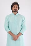 Buy_Millionaire_Green Sequins Lucknowi Work Kurta Set _Online_at_Aza_Fashions