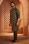 Buy_Millionaire_Green Mirrors, Embroidery Work Kurta Set _Online_at_Aza_Fashions