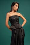 Buy_Style Junkiie_Black Satin, Polyester Sequins, Beads, Mirrors, Embroidery Ebony Work Corset _at_Aza_Fashions
