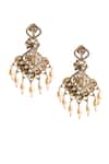 Shop_Nazaakat By Samara Singh_Gold Plated Beads, Stones, Pearls Embellished Drop Earrings _at_Aza_Fashions