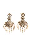 Nazaakat By Samara Singh_Gold Plated Beads, Stones, Pearls Embellished Drop Earrings _Online_at_Aza_Fashions