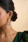 Buy_Nazaakat By Samara Singh_Gold Plated Beads, Stones, Pearls Drop Embellished Earrings _Online_at_Aza_Fashions