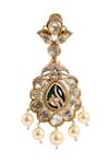 Buy_Nazaakat By Samara Singh_Green Beads, Stones, Pearls Drop Embellished Dangler Earrings _Online_at_Aza_Fashions
