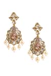 Buy_Nazaakat By Samara Singh_Pink Beads, Stones, Pearls Embellished Dangler Earrings _Online_at_Aza_Fashions