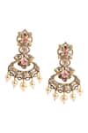 Shop Nazaakat By Samara Singh Gold Plated Stones, Pearls Dangling Embellished Earrings at Aza Fashions Shop_Nazaakat By Samara Singh_Gold Plated Stones, Pearls Dangling Embellished Earrings _at_Aza_Fashions