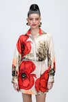 The Dramebaaz CO Off White Georgette Patchwork, Embroidery, Petal Poise Floral Wrap Skirt at Aza Fashions The Dramebaaz CO_Off White Georgette Patchwork, Embroidery, Petal Poise Floral Wrap Skirt _at_Aza_Fashions