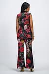 Shop_The Dramebaaz CO_Black Lycra Chromaflux Floral Print Blazer And Trouser Co-ord Set _at_Aza_Fashions
