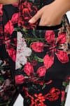 Buy_The Dramebaaz CO_Black Lycra Chromaflux Floral Print Blazer And Trouser Co-ord Set 