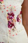 The Dramebaaz CO Off White Georgette Applique, Mirage Floral Patchwork Waistcoat With Pant at Aza Fashions The Dramebaaz CO_Off White Georgette Applique, Mirage Floral Patchwork Waistcoat With Pant _at_Aza_Fashions