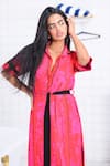 The Dramebaaz CO Pink Georgette Collared, V-neck Rebel Polo Shirt Dress Online at Aza Fashions The Dramebaaz CO_Pink Georgette Collared, V-neck Rebel Polo Shirt Dress _Online_at_Aza_Fashions