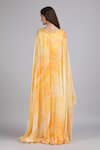 Shop_Mandira Wirk_Yellow Chiffon Beads, Sequins, Embroidery Sunkissed Eco Texture Printed Dress _at_Aza_Fashions