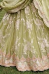 Shop Meenagurnam Green Tissue Sequins, Embroidery, Mirrors, Beads Floral Pattern Lehenga Set Online at Aza Fashions Shop_Meenagurnam_Green Tissue Sequins, Embroidery, Mirrors, Beads Floral Pattern Lehenga Set _Online_at_Aza_Fashions