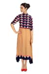 Buy_Soup By Sougat Paul_Blue Crepe Mandarin Collar Printed Dress _at_Aza_Fashions
