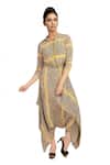 Buy_Soup By Sougat Paul_Beige And Yellow Geometric Flamingo Printed Jumpsuit _at_Aza_Fashions