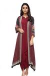 Buy Soup By Sougat Paul Maroon Crepe Floral Spread Collar Draped Maxi Dress at Aza Fashions Buy_Soup By Sougat Paul_Maroon Crepe Floral Spread Collar Draped Maxi Dress _at_Aza_Fashions
