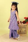 Buy_Kalp_Purple Cotton Lace, Embroidery Thames Floral Print Kurta And Sharara Set _Online_at_Aza_Fashions