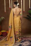 Shop_Miku Kumar_Yellow Georgette, Tissue Nerra Florette Print Pre-draped Saree With Blouse _at_Aza_Fashions