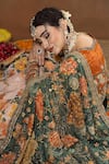 Buy_Miku Kumar_Multi Color Georgette, Tissue Embroidery, Metallic Olia Floral Print Lehenga Set _Online