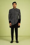 Buy Millionaire Black Suede Zari, Embroidery Sherwani Set at Aza Fashions Buy_Millionaire_Black Suede Zari, Embroidery Sherwani Set _at_Aza_Fashions