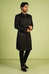 Buy Millionaire Black Silk Beads, Sequins Cutdana Work Sherwani Set at Aza Fashions Buy_Millionaire_Black Silk Beads, Sequins Cutdana Work Sherwani Set _at_Aza_Fashions