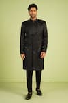 Buy Millionaire Black Silk Beads, Sequins Cutdana Work Sherwani Set Online at Aza Fashions Buy_Millionaire_Black Silk Beads, Sequins Cutdana Work Sherwani Set _Online_at_Aza_Fashions