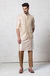Buy Millionaire Beige Silk Mirrors Work Bundi Kurta Set at Aza Fashions Buy_Millionaire_Beige Silk Mirrors Work Bundi Kurta Set _at_Aza_Fashions
