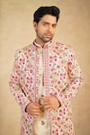 Shop Millionaire Off White Silk Embroidery Floral Thread Work Sherwani Jacket Set Online at Aza Fashions Shop_Millionaire_Off White Silk Embroidery Floral Thread Work Sherwani Jacket Set _Online_at_Aza_Fashions