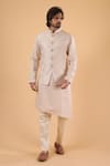 Buy_Millionaire_Beige Lucknowi Handwork Bundi Kurta Set _Online_at_Aza_Fashions