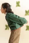 Tiber Taber_Green Corduroy, Cotton Jacket _at_Aza_Fashions