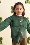 Shop_Tiber Taber_Green Corduroy, Cotton Jacket _at_Aza_Fashions