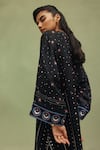 NOIB_Multi Color Viscose, Twill Lace V-neck Adah Shooting Stars Print Kaftan _Online_at_Aza_Fashions