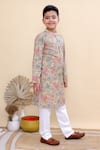 Buy_Kalp_Beige Cotton Meadow Bloom Print Kurta Set _Online_at_Aza_Fashions