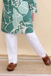 Kalp_Green Cotton Forest Sprout Print Kurta Set _Online_at_Aza_Fashions