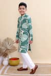 Buy_Kalp_Green Cotton Forest Sprout Print Kurta Set _Online_at_Aza_Fashions