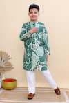 Buy_Kalp_Green Cotton Forest Sprout Print Kurta Set _at_Aza_Fashions