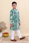 Shop_Kalp_Green Cotton Forest Sprout Print Kurta Set _Online_at_Aza_Fashions