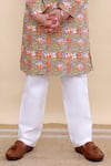 Buy_Kalp_Multi Color Cotton Lotus Pond Print Kurta Set _Online_at_Aza_Fashions