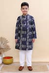 Buy_Kalp_Blue Cotton Midnight Marksman Printed Kurta Set _Online_at_Aza_Fashions