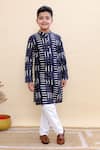 Buy_Kalp_Blue Cotton Midnight Marksman Printed Kurta Set _at_Aza_Fashions