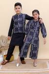 Kalp_Blue Cotton Midnight Block Print Palazzo Set _Online
