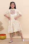 Buy_Kalp_Yellow Cotton Ruffles Marigold Frill Kurta Set _at_Aza_Fashions