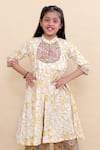 Buy_Kalp_Yellow Cotton Ruffles Marigold Frill Kurta Set _Online_at_Aza_Fashions