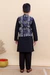 Shop_Kalp_Black Cotton Indigo Dash Nehru Jacket Set _at_Aza_Fashions