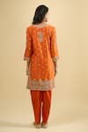 Shop_Sheetal Batra_Orange Embroidery, Zari, Sequins Round , Keyhole Kurta And Salwar Set _at_Aza_Fashions