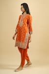 Sheetal Batra_Orange Embroidery, Zari, Sequins Round , Keyhole Kurta And Salwar Set _at_Aza_Fashions