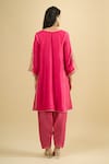 Shop_Sheetal Batra_Pink Embroidery, Beads Round Neck Kurta And Salwar Set _at_Aza_Fashions
